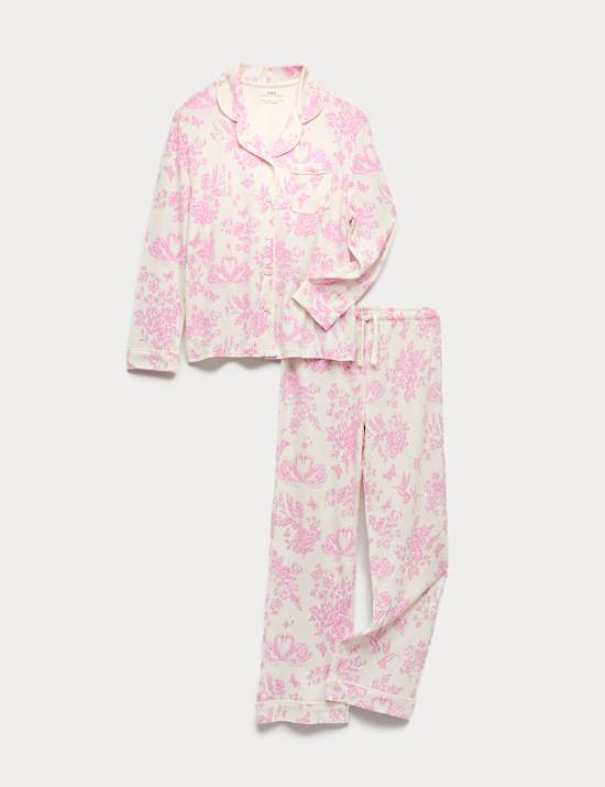 Pyjama en coton et modal motif floral (du 3 au 16 ans)
