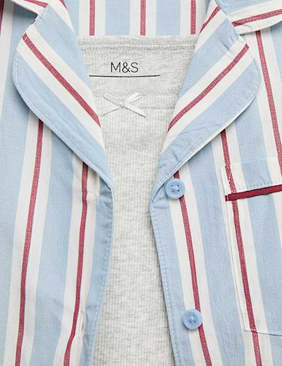 3pc Pure Cotton Striped Pyjama Set (6-16 Yrs)