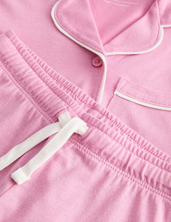 Cotton Modal Blend Piped Pyjamas (3-16 Yrs)