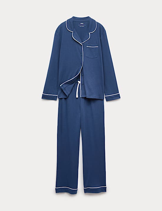 Pyjama en mélange coton et modal à passepoil (du 3 au 16 ans)