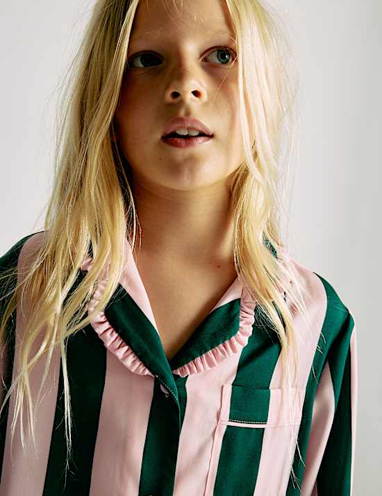 Satijnen pyjama met strepen (3-16 jaar)
