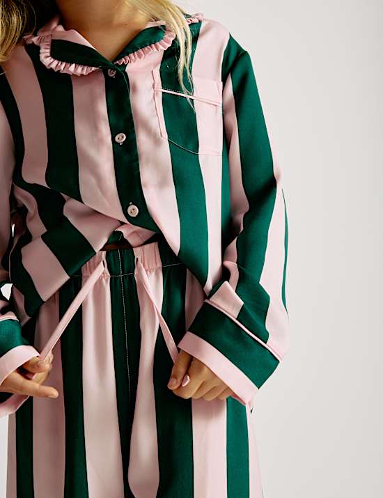 Satijnen pyjama met strepen (3-16 jaar)