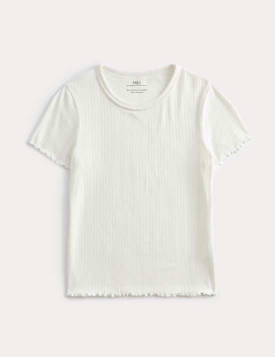 Pointelle Brushed Pyjama Top (6-16 Yrs)