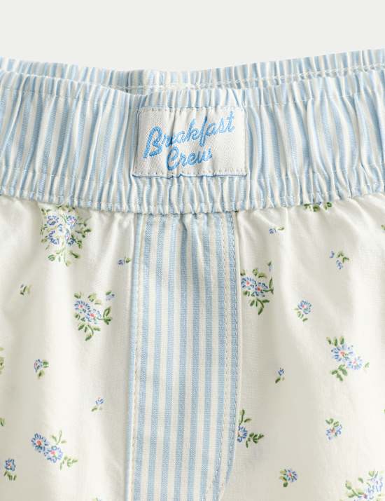 Pyjashort enfant 100 % coton fleuri (du 6 au 16 ans)