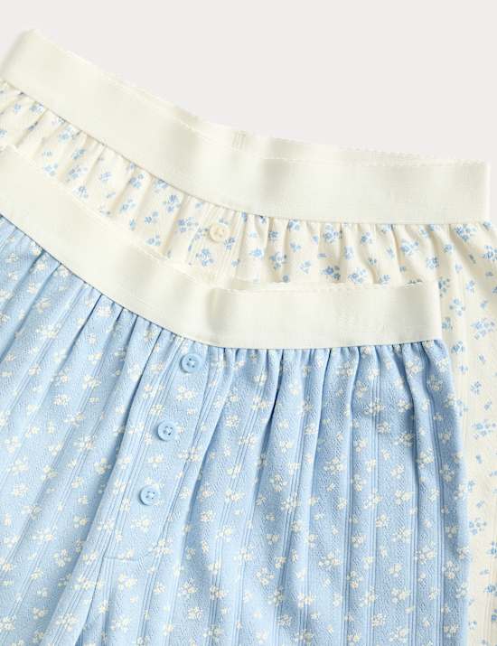 2 Pack Floral Pointelle Pyjama Sets (6-16 Yrs)