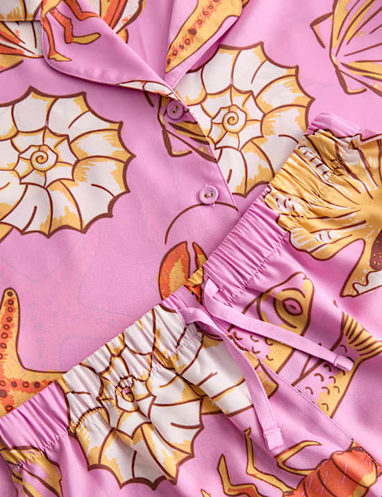 Pijama satinado con estampado de conchas (6-16 a&ntilde;os)