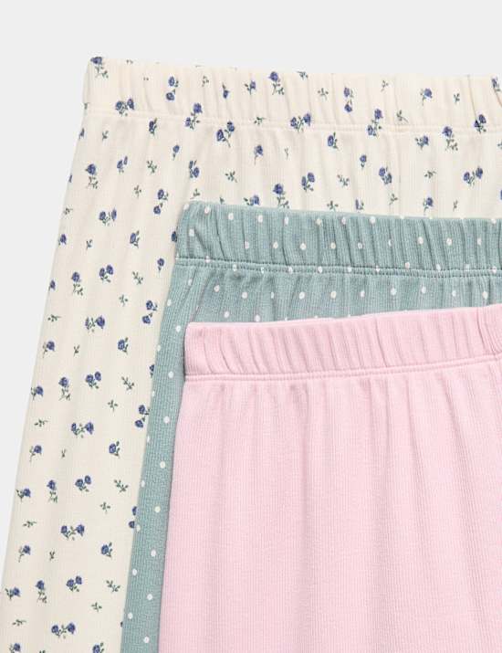 3 Pack Cotton Rich Ribbed Pyjamas (6-16 Yrs)