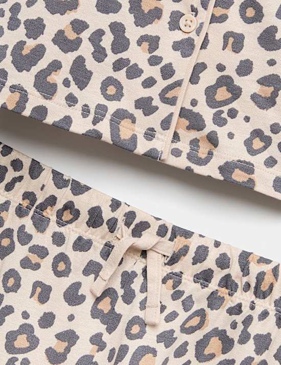 Pyjama van een katoenmix met dierenprint (6-16 jaar)