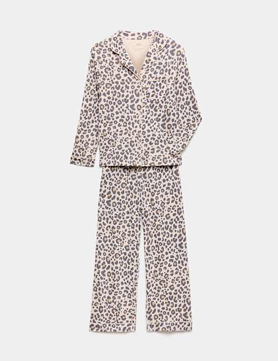 Pyjama van een katoenmix met dierenprint (6-16 jaar)