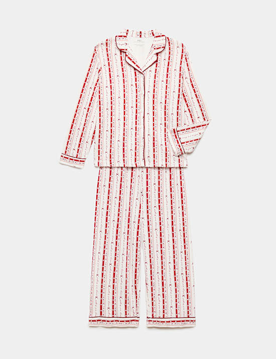 Cotton Blend Striped Revere Pyjama Set (3-16 Yrs)