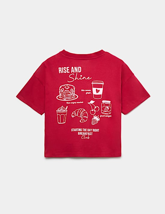 Pure Cotton Breakfast Graphic Pyjamas (6-16 Yrs)