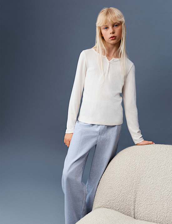 Pure Cotton Striped Pyjama Bottoms (6-16 Yrs)