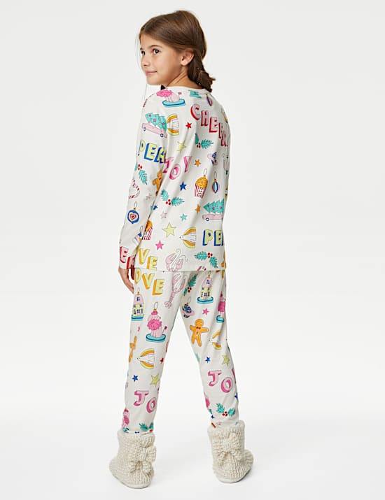 Pure Cotton Christmas Decoration Pyjamas (1-16 Yrs)