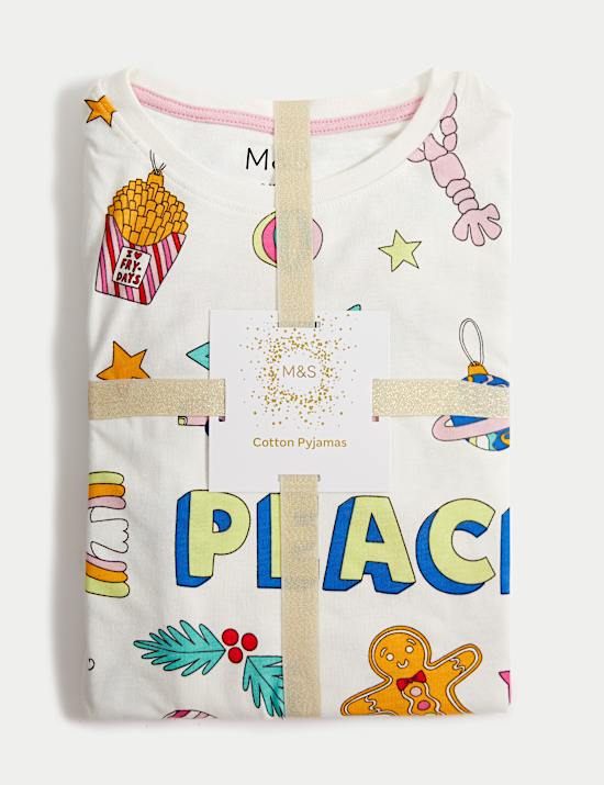 Pure Cotton Christmas Decoration Pyjamas (1-16 Yrs)