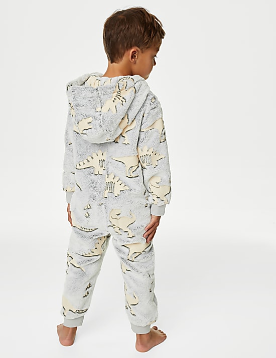 Fleece Glow In The Dark Dinosaur Onesie (1-7 Yrs)