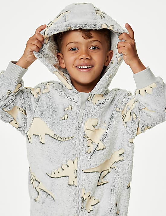 Fleece Glow In The Dark Dinosaur Onesie (1-7 Yrs)