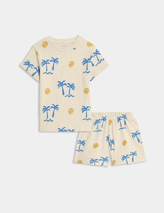 Zuiver katoenen pyjama met tropisch motief (1-8 jaar)