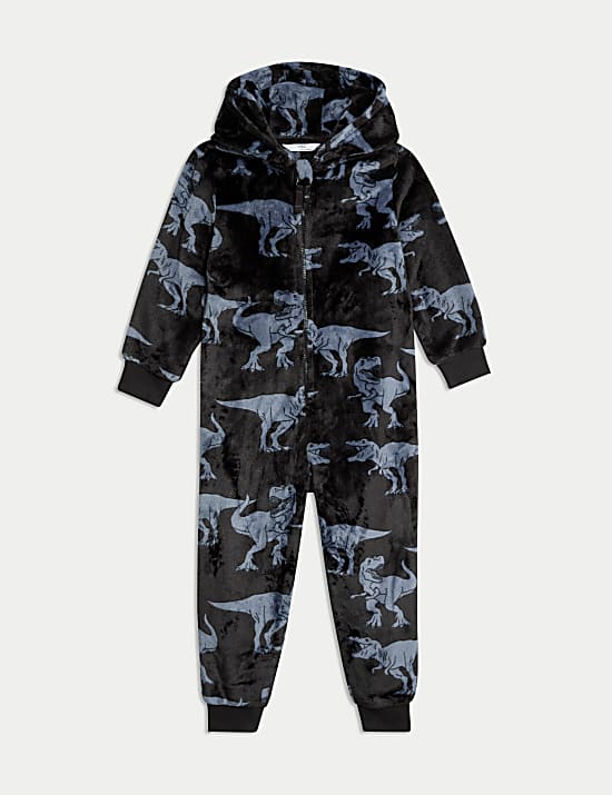 Slaappakje van fleece met capuchon en dinosaurusmotief (1-7 jaar)