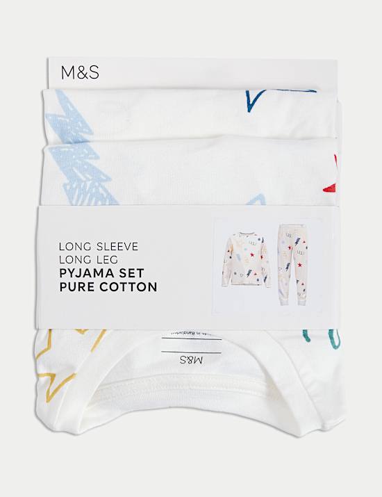 Pyžamo Doodle z čisté bavlny s grafikou (1–8 let)