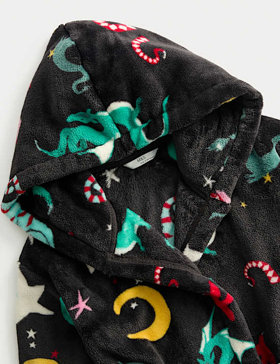 Fleece Star Graphic Dressing Gown (1-8 Yrs)