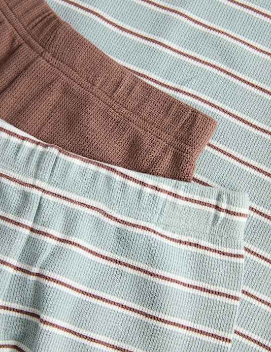 2 Pack Striped Waffle Pyjama Sets (1-8 Yrs)