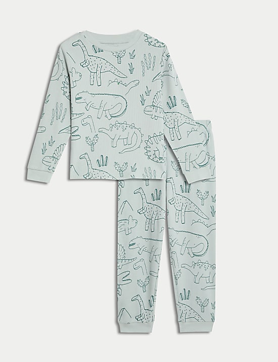 Piyama Katun Murni Motif Dinosaurus (1-8 Thn)