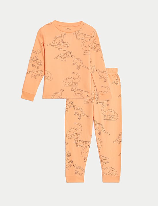 Pure Cotton Waffle Dinosaur Pyjamas (1-8 Yrs)