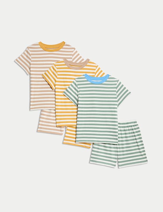 Lot de 3&nbsp;pyjamas 100 % coton à rayures (du 1 au 16&nbsp;ans)