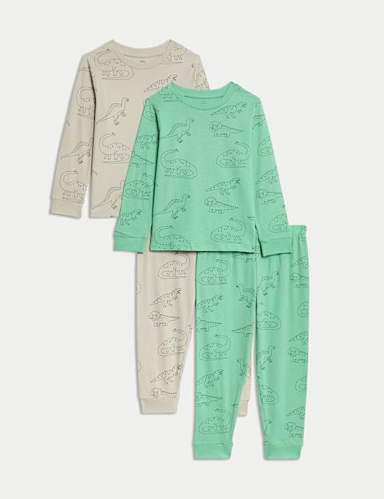 Lot de 2&nbsp;pyjamas 100&nbsp;% coton à motif dinosaure (du 1&nbsp;au 8&nbsp;ans)