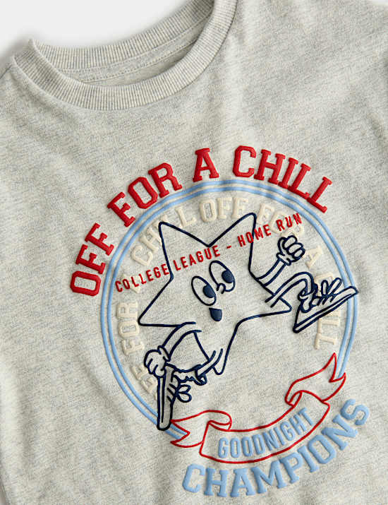 Pure Cotton Star Graphic Checked Pyjamas (12 Mths-8 Yrs)