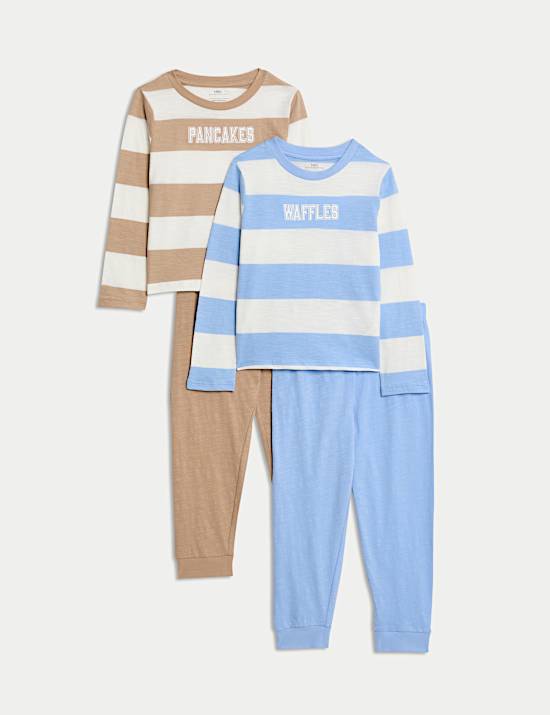 2pk Pure Cotton Striped Pyjama Sets (1-8 Yrs)