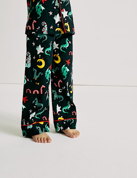 Pure Cotton Dragon Print Pyjamas (0-10 Yrs)