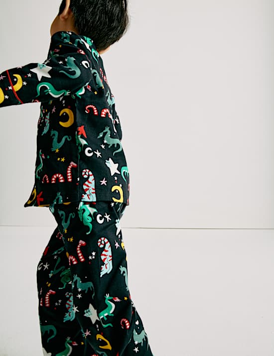 Pure Cotton Dragon Print Pyjamas (0-10 Yrs)