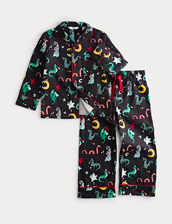 Pure Cotton Dragon Print Pyjamas (0-10 Yrs)