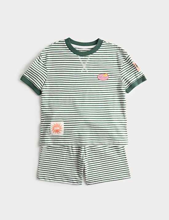 Kids' Striped Badge Short Pyjamas (1-8 Yrs)