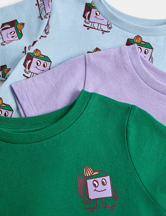Lot de 3 ensembles pyjamas 100 % coton (du 1 au 8 ans)