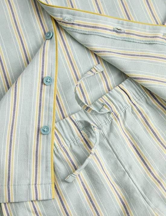 Pyjama enfant Sleepy Time &agrave; rayures et revers (du 9 mois au 8 ans)