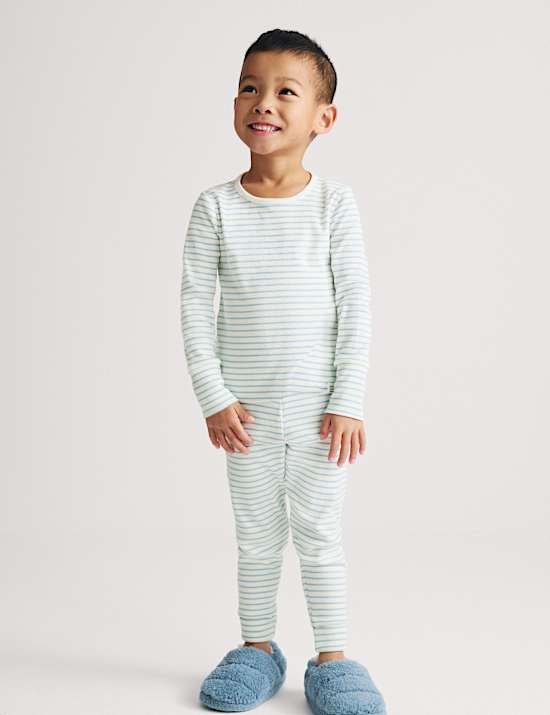 3er-Pack Blaue Schlafanzugsets mit hohem Baumwollanteil (1&ndash;8 Jahre)