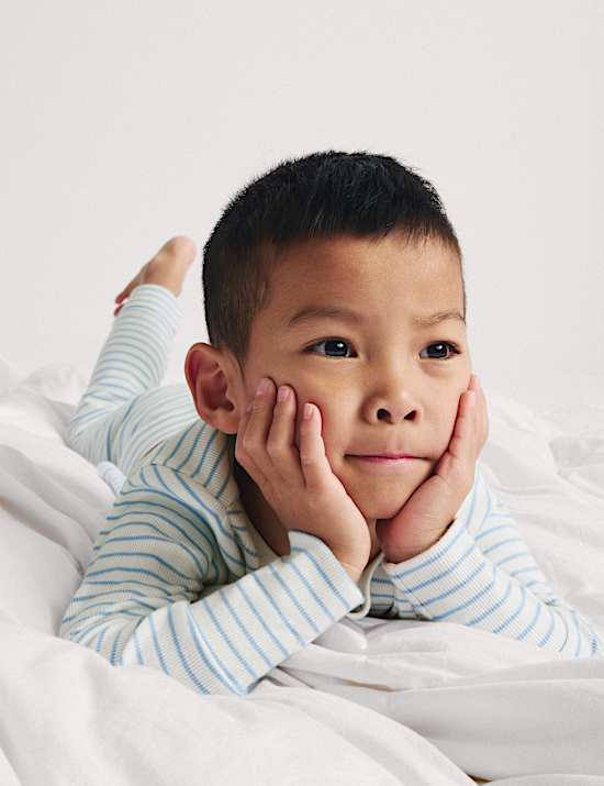 3er-Pack Blaue Schlafanzugsets mit hohem Baumwollanteil (1&ndash;8 Jahre)