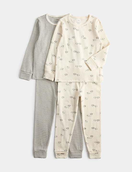 2 Pack Cotton Rich Patterned Pyjama Set