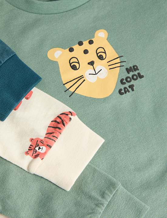 Kids' 3 Pack Animal Print Pyjama Sets (1-8 Yrs)