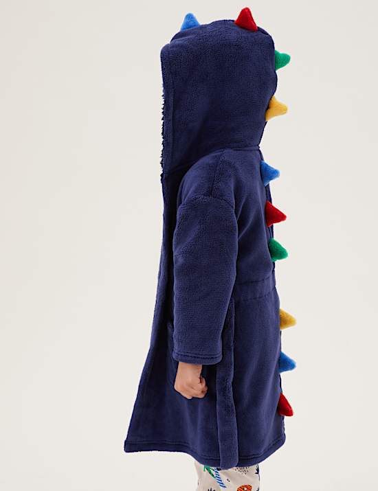 Ochtendjas van fleece met dinosaurusmotief (1-7 jaar)