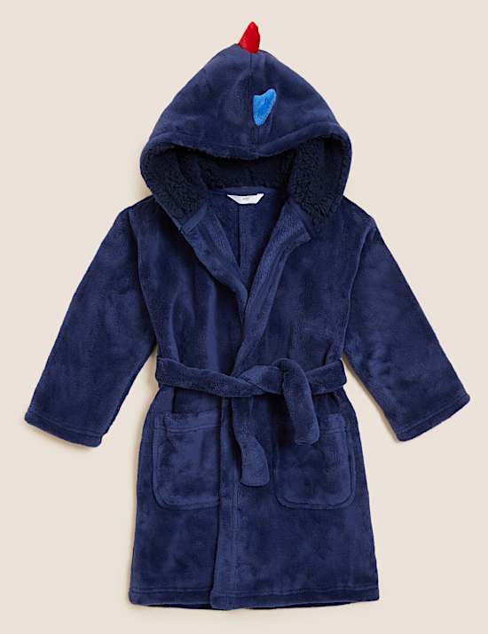 Ochtendjas van fleece met dinosaurusmotief (1-7 jaar)