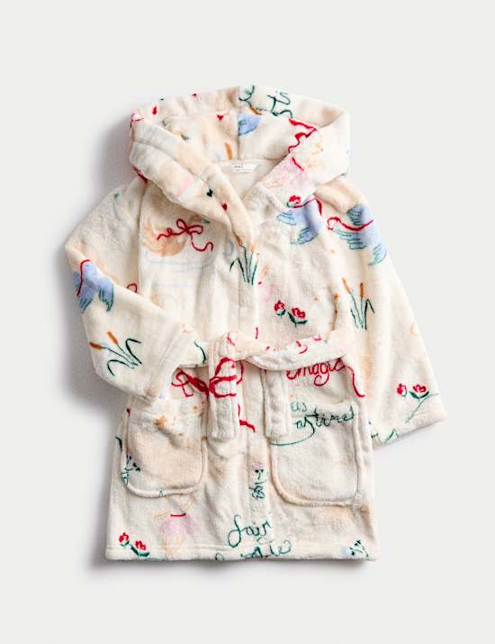 Fleece Fairytale Print Hooded Robe (1-8 Yrs)