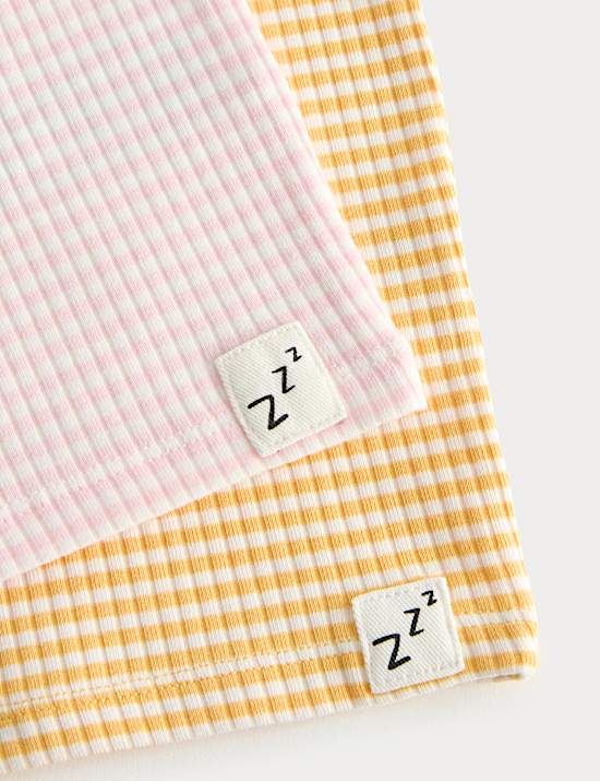 2 Pack Henley Ribbed Short Pyjamas (9 Mths-8 Yrs)