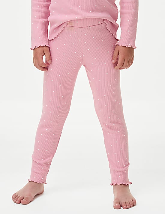 Cotton Rich Spotted Rib Pyjamas (1-8 Yrs)