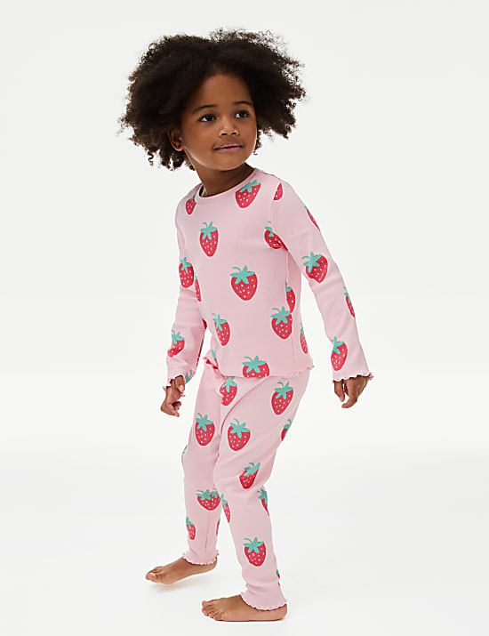 Pure Cotton Strawberry Pyjamas 12 Mths 8 Yrs PINK MIX Pyjamas M S HK