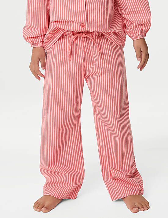 Pure Cotton Striped Collared Pyjamas (1-8 Yrs)