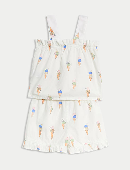 Pure Cotton Ice Cream Print Pyjamas (1-8 Yrs)