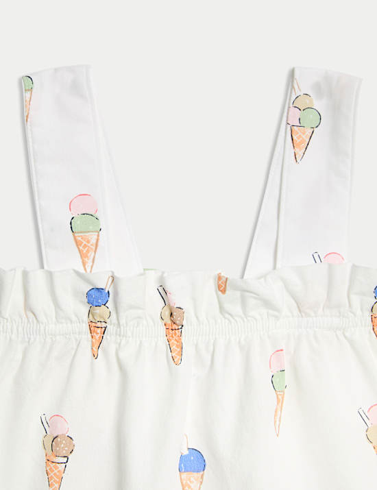 Pure Cotton Ice Cream Print Pyjamas (1-8 Yrs)